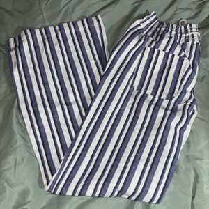 Roxy Navy and White Striped Pants